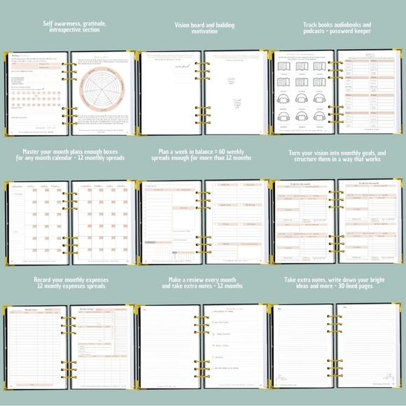 Planner Undated Weekly Monthly Tan Apricot Color Brand New - Picture 6 of 6